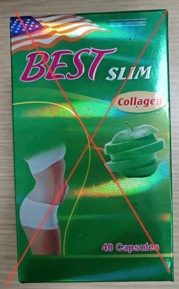 Sản phẩm "Best Slim Collagen" có chứa chất cấm Sibutramine. Sản phẩm "Best Slim Collagen" có chứa chất cấm Sibutramine.
