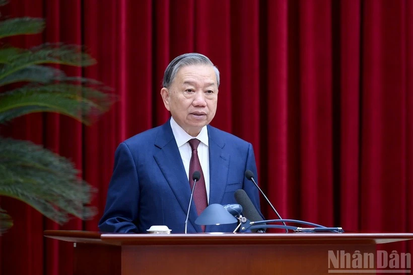 Tổng Bí thư Tô Lâm phát biểu bế mạc Hội nghị lần thứ hai Ban Chấp hành Trung ương Đảng khóa XIV.