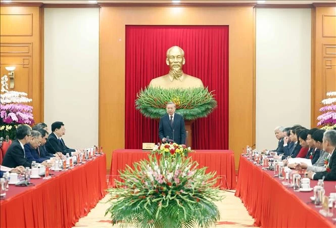 Tổng Bí thư Tô Lâm phát biểu.