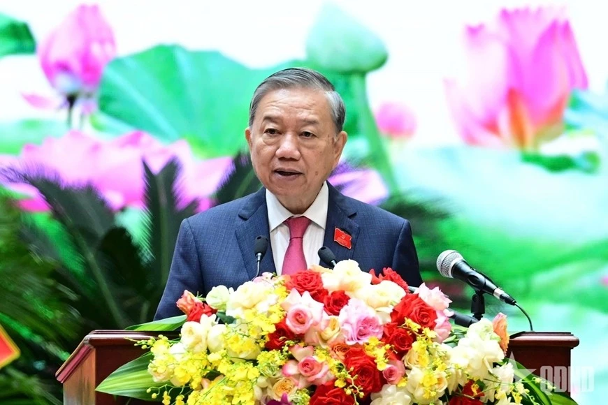 Tổng Bí thư Tô Lâm, Bí thư Quân ủy Trung ương phát biểu bế mạc đại hội.