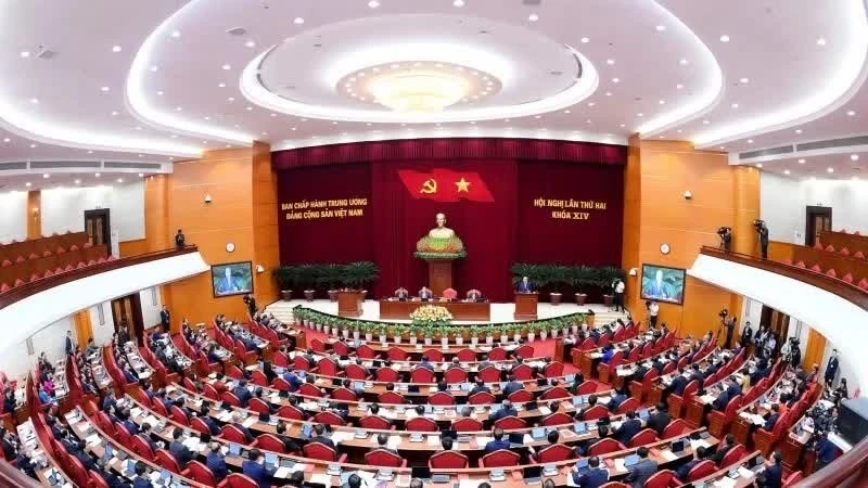 Quang cảnh phiên khai mạc Hội nghị lần thứ hai Ban Chấp hành Trung ương Đảng Cộng sản Việt Nam khóa XIV.