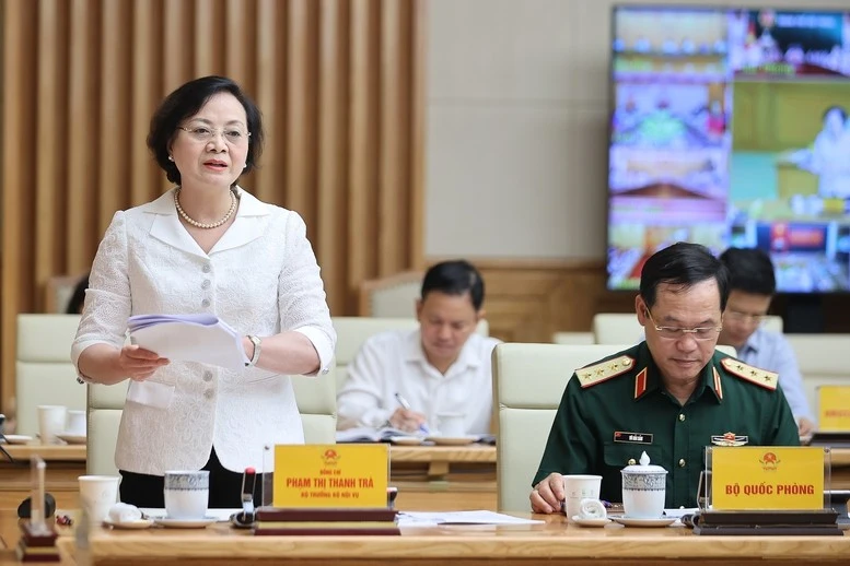 Bộ trưởng Bộ Nội vụ Phạm Thị Thanh Trà phát biểu tại hội nghị.