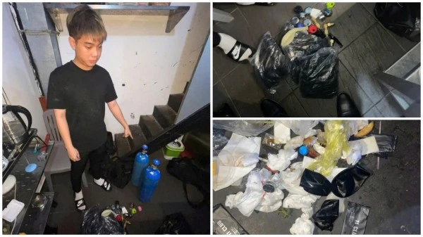 Những bình gas, vỏ bóng và nhiều vật chứng khác có liên quan.