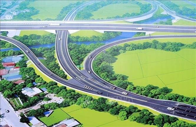 Phối cảnh nút giao IC2 trên tuyến cao tốc Nội Bài - Lào Cai, thuộc địa bàn phường Phúc Yên, tỉnh Phú Thọ.