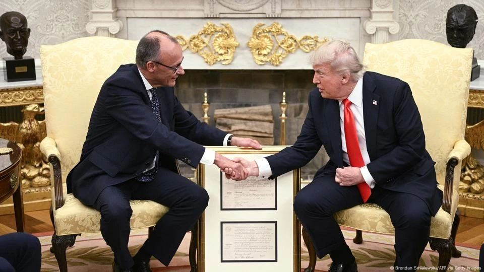 Thủ tướng Đức Friedrich Merz hội đàm với Tổng thống Mỹ Donald Trump tại Nhà Trắng, ngày 5/6/2025. Ảnh: AFP