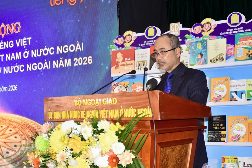 Chủ nhiệm Ủy ban Nhà nước về người Việt Nam ở nước ngoài (Bộ Ngoại giao) - ông Nguyễn Trung Kiên phát biểu phát động chương trình.