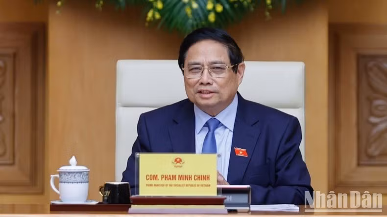 Thủ tướng Chính phủ Phạm Minh Chính phát biểu ý kiến tại buổi tiếp.