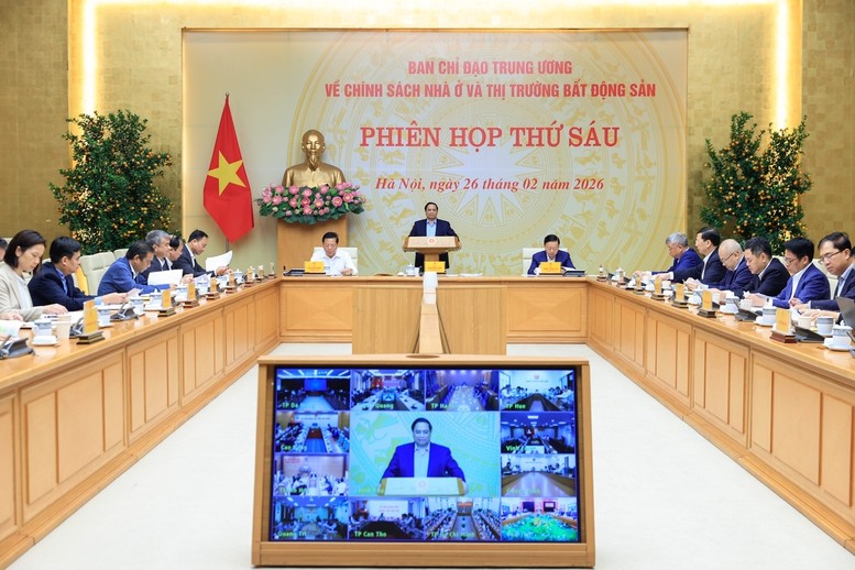 Thủ tướng Chính phủ Phạm Minh Chính, Trưởng Ban Chỉ đạo Trung ương về chính sách nhà ở và thị trường bất động sản, chủ trì Phiên họp thứ 6 của Ban Chỉ đạo.