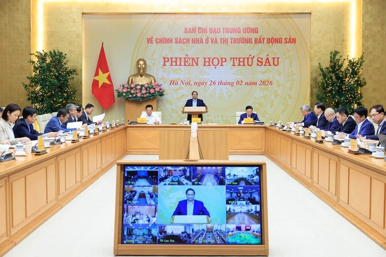 Thủ tướng Chính phủ Phạm Minh Chính, Trưởng Ban Chỉ đạo Trung ương về chính sách nhà ở và thị trường bất động sản, chủ trì Phiên họp thứ 6 của Ban Chỉ đạo.