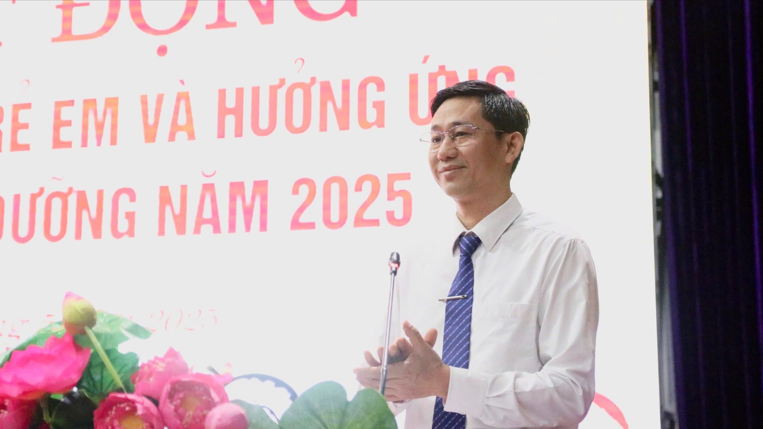 Ông Lục Hậu Giang, Phó Giám đốc Sở Y tế phát biểu tại Lễ phát động z6653850924879-ff6526f0fabc639d1a27d6aeb148add2.jpg