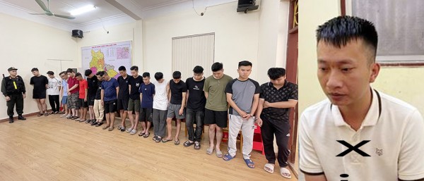 Đối tượng Đào Đức Lợi (dấu X) cùng đồng bọn tại cơ quan điều tra. Đối tượng Đào Đức Lợi (dấu X) cùng đồng bọn tại cơ quan điều tra.