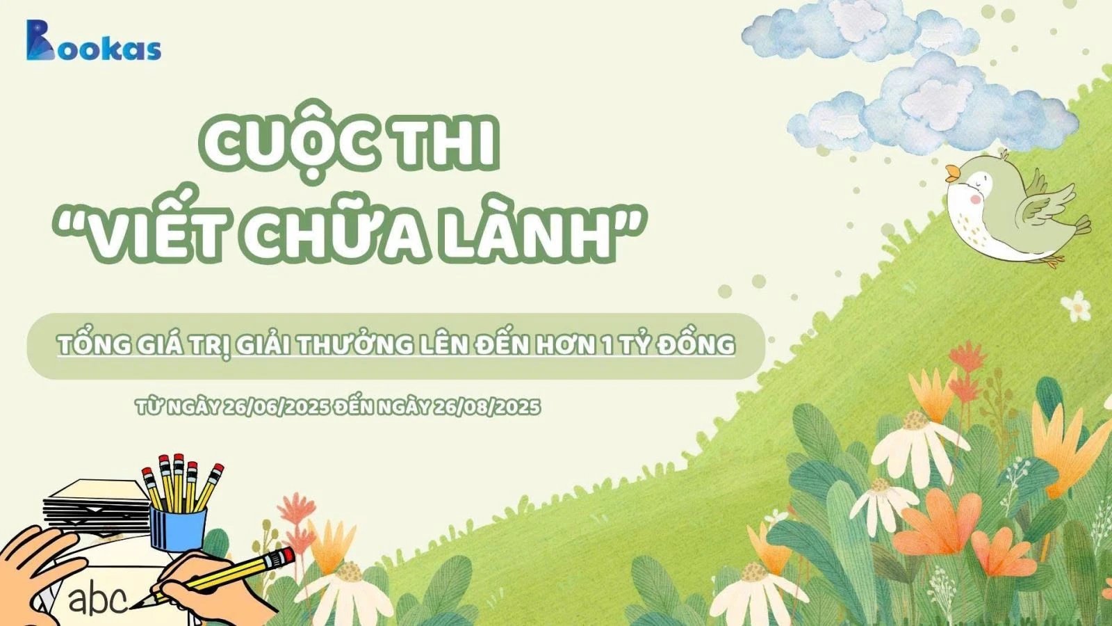 Thông tin chính thức của cuộc thi "Viết chữa lành" mới được phát động.