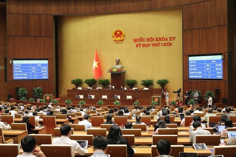 Quốc hội biểu quyết thông qua Nghị quyết về việc sắp xếp đơn vị hành chính cấp tỉnh, ngày 12/6/2025.