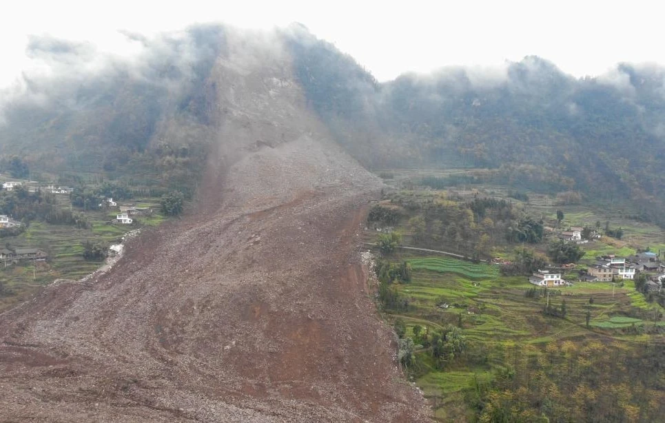 Hiện trường vụ lở đất.