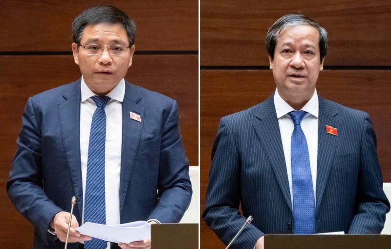 Bộ trưởng Tài chính Nguyễn Văn Thắng và Bộ trưởng Giáo dục và Đào tạo Nguyễn Kim Sơn sẽ trả lời chất vấn của các đại biểu Quốc hội tại Kỳ họp thứ 9, Quốc hội khóa XV. Bộ trưởng Tài chính Nguyễn Văn Thắng và Bộ trưởng Giáo dục và Đào tạo Nguyễn Kim Sơn sẽ trả lời chất vấn của các đại biểu Quốc hội tại Kỳ họp thứ 9, Quốc hội khóa XV.