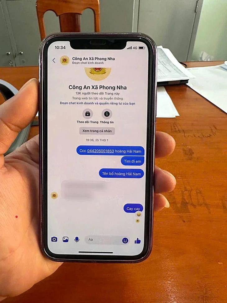 Ngày 27-1, Công an xã Phong Nha, tỉnh Quảng Trị đã mời P.A.D. (18 tuổi, trú tại xã Phong Nha) đến làm việc vì nhắn tin thách thức lực lượng chức năng. Công an xác định thông tin số căn cước công dân, họ và tên cung cấp, tài khoản Facebook của D. đều là thông tin ảo, không đúng chính chủ.