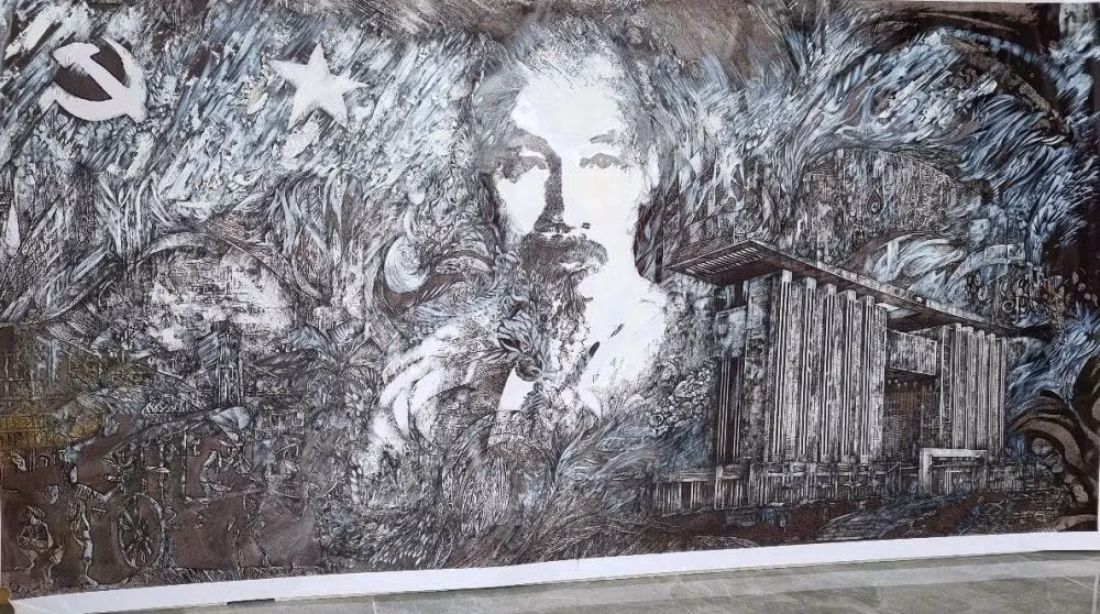 Tác phẩm tranh “Nhớ mãi ơn Người” của họa sĩ Trương Bửu Sinh.