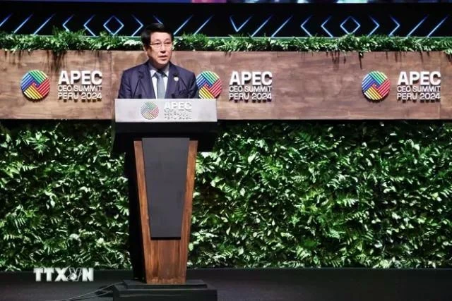 Chủ tịch nước Lương Cường phát biểu tại Hội nghị Thượng đỉnh Doanh nghiệp APEC - CEO Summit.