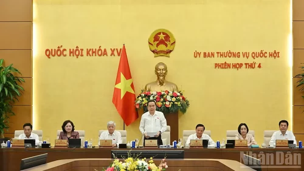 Chủ tịch Quốc hội Trần Thanh Mẫn phát biểu tại Phiên họp thứ 4 của Ủy ban Thường vụ Quốc hội (tháng 7/2026).