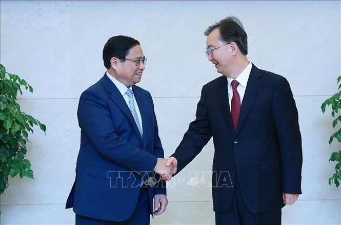 Thủ tướng Phạm Minh Chính gặp Bí thư Tỉnh ủy Vân Nam Vương Ninh.