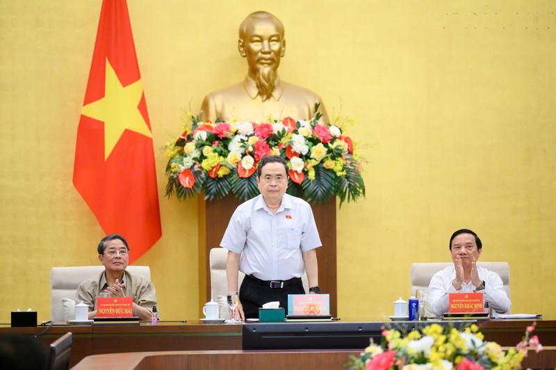 Chủ tịch Quốc hội Trần Thanh Mẫn phát biểu tại cuộc họp. Chủ tịch Quốc hội Trần Thanh Mẫn phát biểu tại cuộc họp.