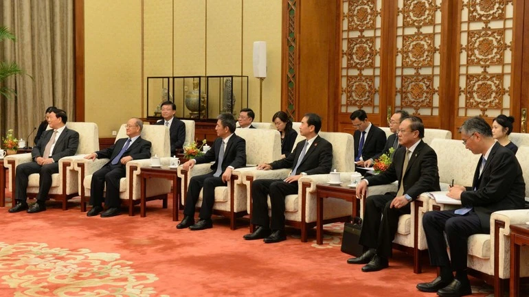 Các đại biểu cấp cao Đảng, Nhà nước Trung Quốc tại buổi hội kiến.