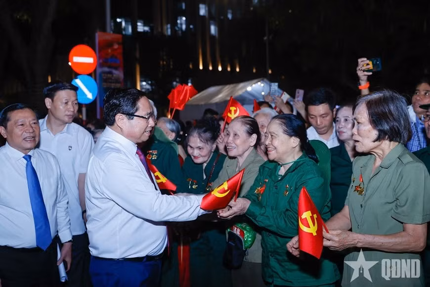 Thủ tướng Chính phủ Phạm Minh Chính dự tại điểm cầu Hà Nội.