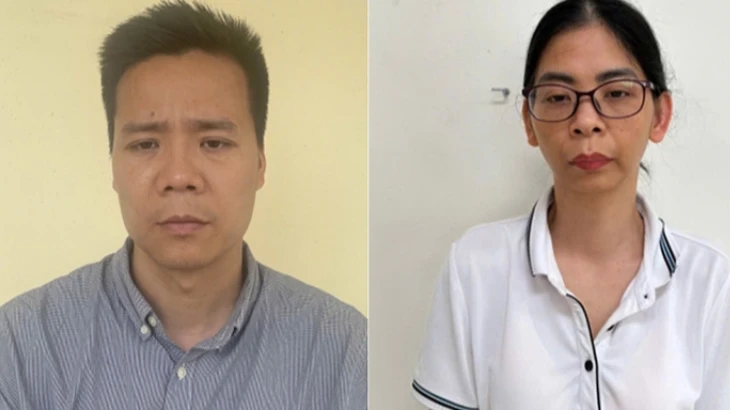 Bị can Nguyễn Năng Mạnh và Phạm Thị Hường. (Ảnh: Bộ Công an)