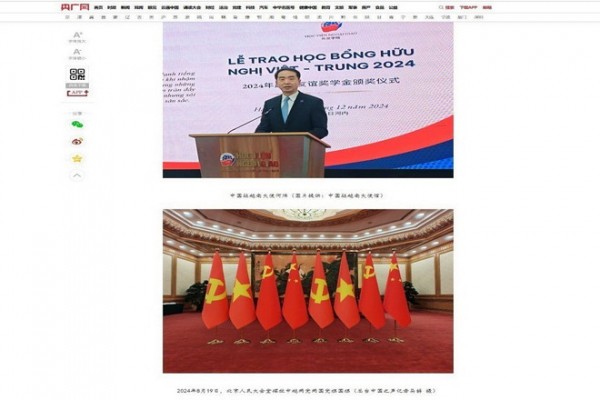Đại sứ Trung Quốc tại Việt Nam Hà Vĩ trả lời phỏng vấn kênh Tiếng nói Trung Quốc thuộc Đài Phát thanh-Truyền hình Trung ương Trung Quốc về thúc đẩy kết nối hạ tầng đường sắt, hợp tác du lịch, giao lưu nhân văn... giữa hai nước Việt-Trung. Đại sứ Trung Quốc tại Việt Nam Hà Vĩ trả lời phỏng vấn kênh Tiếng nói Trung Quốc thuộc Đài Phát thanh-Truyền hình Trung ương Trung Quốc về thúc đẩy kết nối hạ tầng đường sắt, hợp tác du lịch, giao lưu nhân văn... giữa hai nước Việt-Trung.