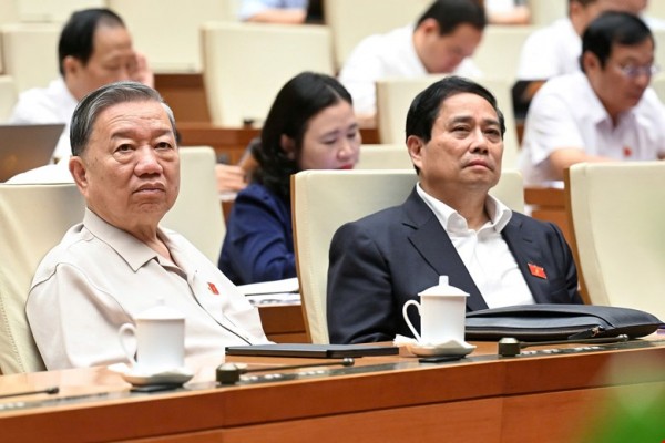 Tổng Bí thư Tô Lâm và Thủ tướng Chính phủ Phạm Minh Chính tham dự phiên thảo luận. Tổng Bí thư Tô Lâm và Thủ tướng Chính phủ Phạm Minh Chính tham dự phiên thảo luận.