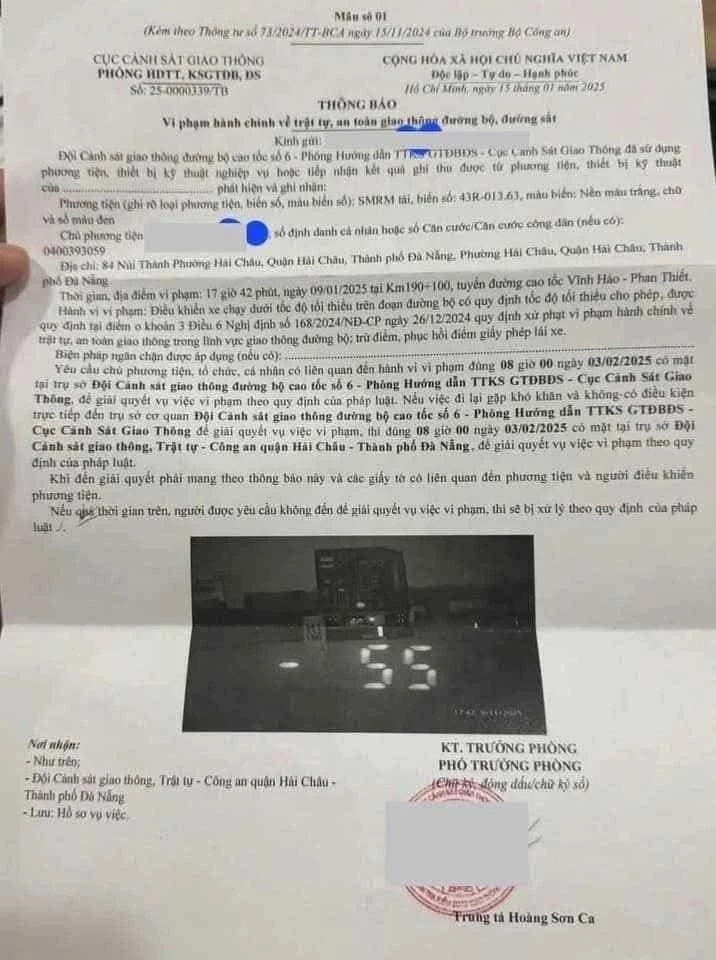 Xe đi dưới tốc độ tối thiểu trên cao tốc sẽ bị xử lý vi phạm hành chính.