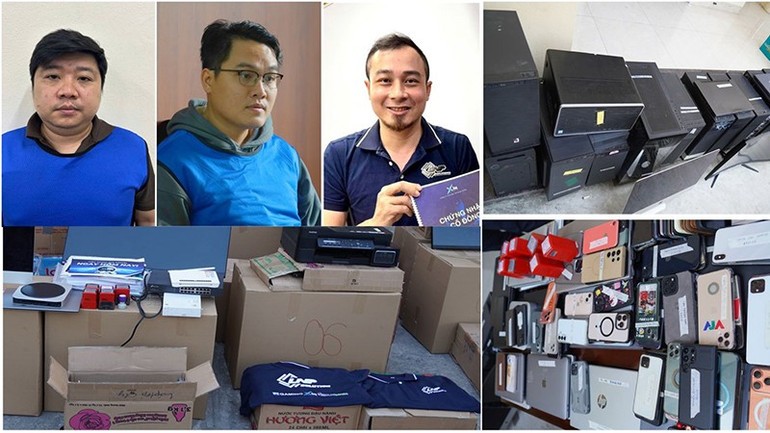 Các đối tượng cùng tang vật liên quan chuyên án.