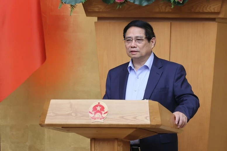 Thủ tướng Phạm Minh Chính phát biểu kết luận phiên họp Chính phủ phiên chuyên đề về xây dựng pháp luật tháng 4/2025.