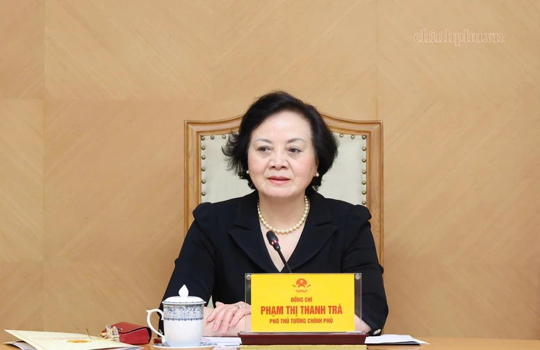 Phó Thủ tướng Phạm Thị Thanh Trà phát biểu tại buổi làm việc.