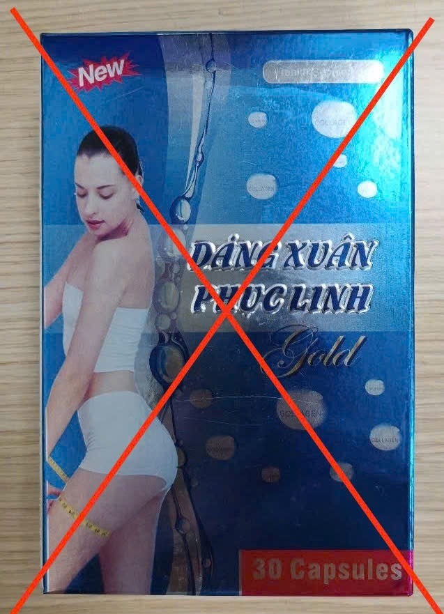 Sản phẩm "Dáng xuân Phục linh Gold" có chứa chất cấm Sibutramine. Sản phẩm "Dáng xuân Phục linh Gold" có chứa chất cấm Sibutramine.