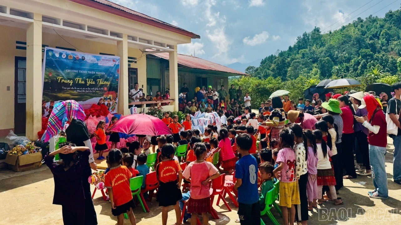 Chương trình thu hút đông đảo trẻ em và người dân trong thôn tham gia. baolaocai-br_z7082085521182-f5e955896bbf63d4cb865c4c7c31f557.jpg