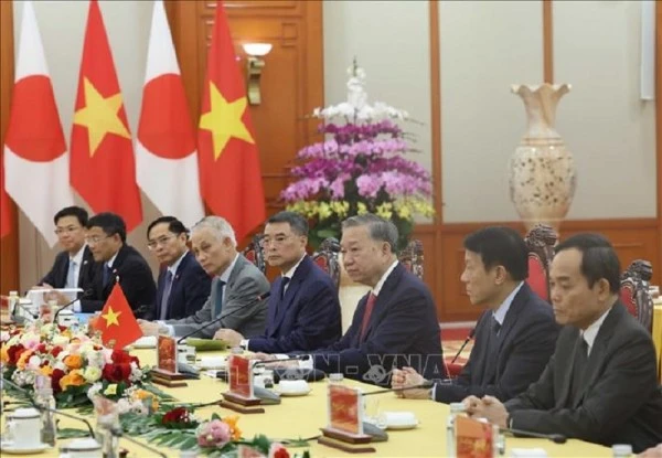 Tổng Bí thư Tô Lâm tại buổi tiếp Chủ tịch Đảng Dân chủ Tự do, Thủ tướng Nhật Bản Ishiba Shigeru.