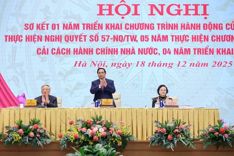 Thủ tướng chủ trì hội nghị '3 trong 1' về triển khai Nghị quyết số 57-NQ/TW, cải cách hành chính và Đề án 06.