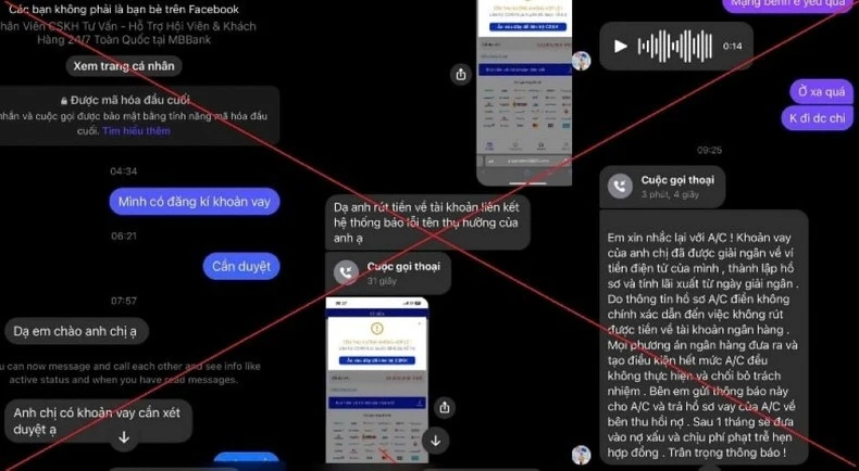 Nội dung tin nhắn các đối tượng lừa đảo.