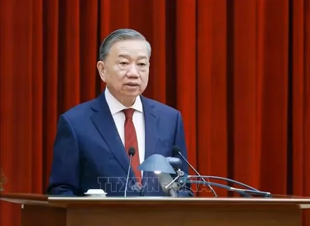 Tổng Bí thư Tô Lâm phát biểu tại Hội nghị Ban Chấp hành Trung ương Đảng khóa XIII.