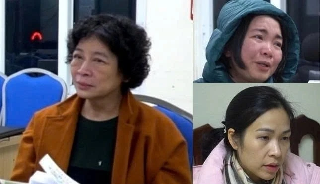 Bà chủ Tập đoàn Sen Tài Thu (bên trái) cùng hai bị can liên quan.