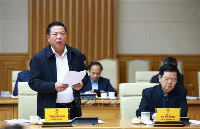 Bộ trưởng Bộ Xây dựng Trần Hồng Minh phát biểu.