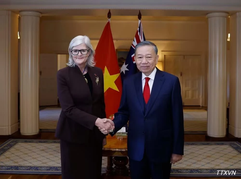 Tổng Bí thư, Chủ tịch nước Tô Lâm và Toàn quyền Australia Sam Mostyn tại Lễ đón