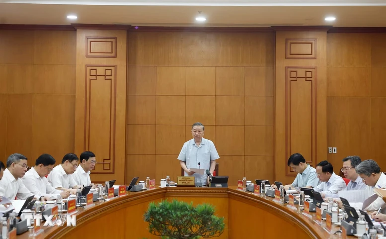 Tổng Bí thư, Chủ tịch nước Tô Lâm phát biểu chỉ đạo.