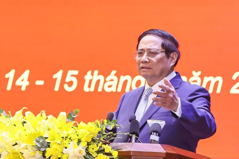 Thủ tướng Phạm Minh Chính phát biểu tại Hội nghị trực tuyến tập huấn chuyên môn, nghiệp vụ liên quan đến công tác tổ chức xây dựng Đảng, quản lý nhà nước, tổ chức và hoạt động của Mặt trận Tổ quốc, các đoàn thể chính trị ở cấp xã (mới).