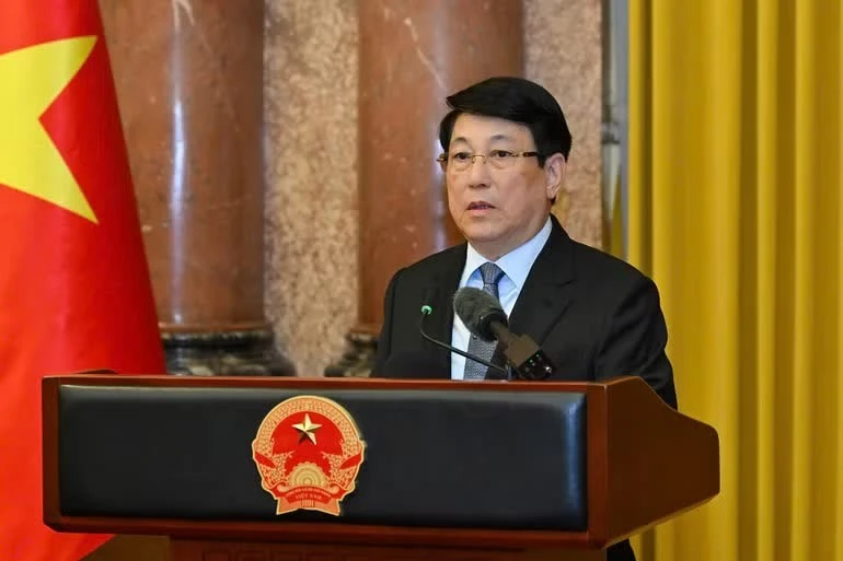 Nguyên Chủ tịch nước Lương Cường phát biểu tại Lễ bàn giao.