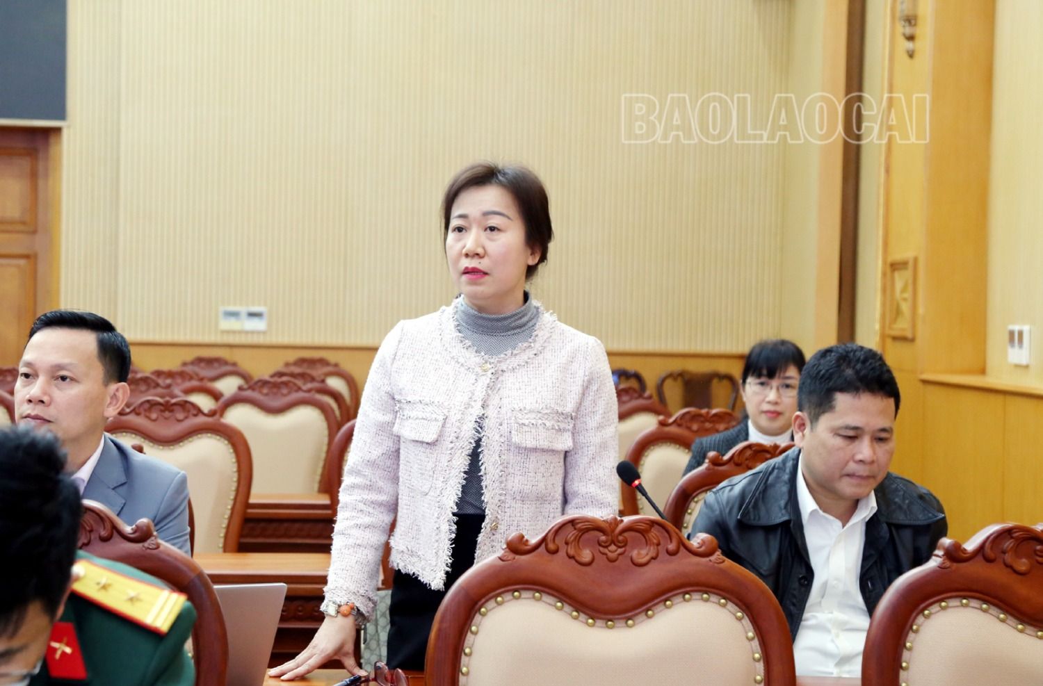 Các đại biểu nêu nhiều ý kiến góp ý vào bản thảo hai cuốn tài liệu lịch sử, địa lý của tỉnh. 5-7401-9116.jpg