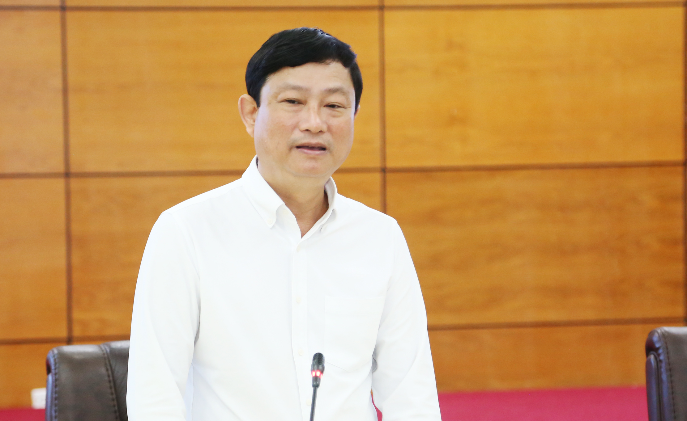 Chủ tịch UBND tỉnh Bình Dương Võ Văn Minh phát biểu tại buổi làm việc. LV6.jpg