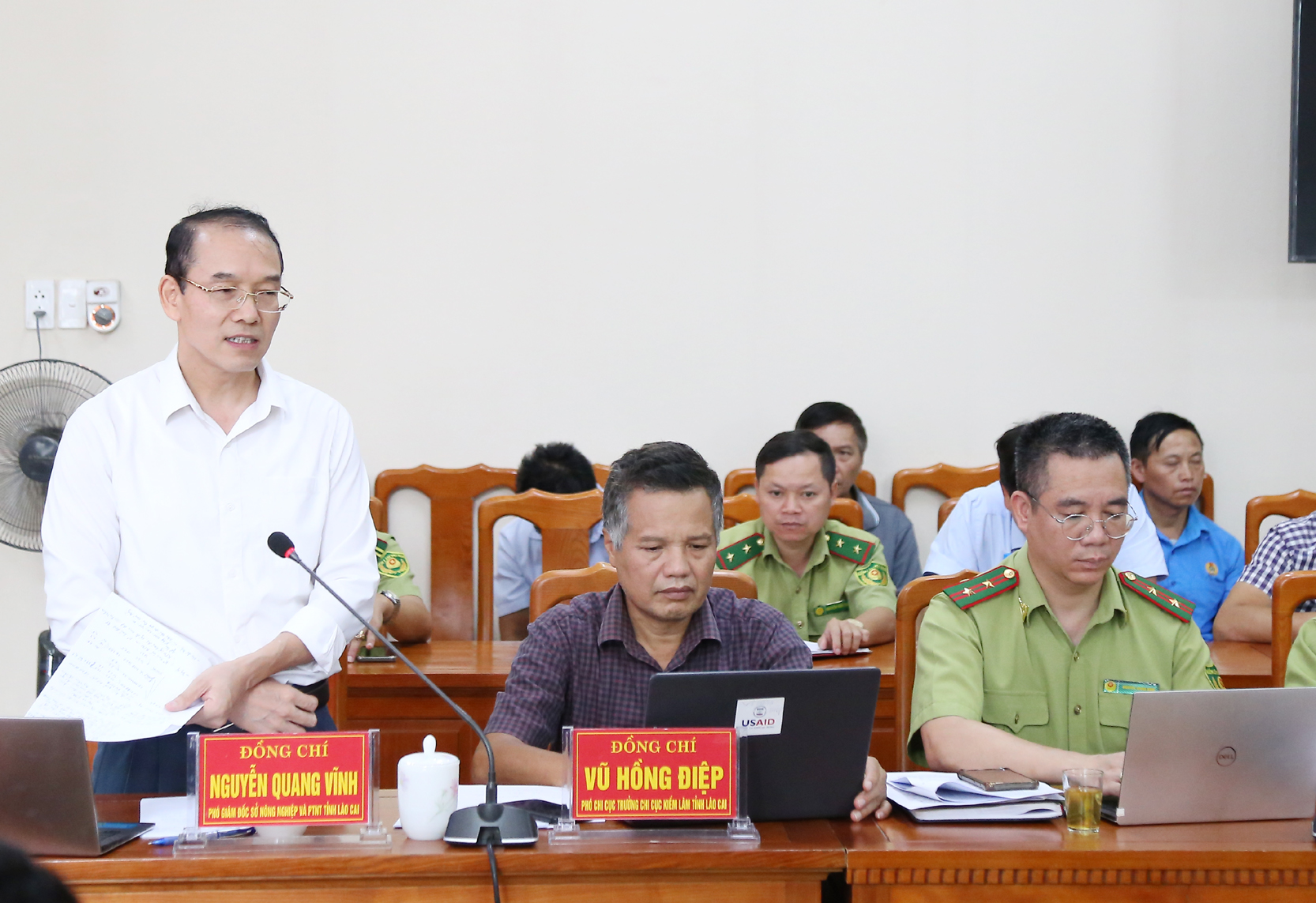Lãnh đạo Sở Nông Nghiệp và Phát triển nông thôn tỉnh Lào Cai phát biểu tại hội nghị. K4.jpg