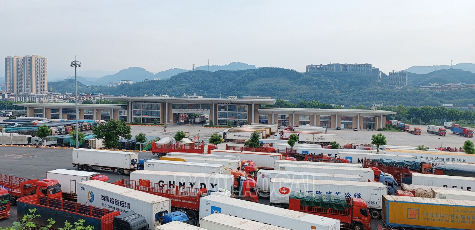 Hoạt động xuất - nhập khẩu hàng hóa tại Cửa khẩu Quốc tế đường bộ số II Kim Thành. HQ1.jpg